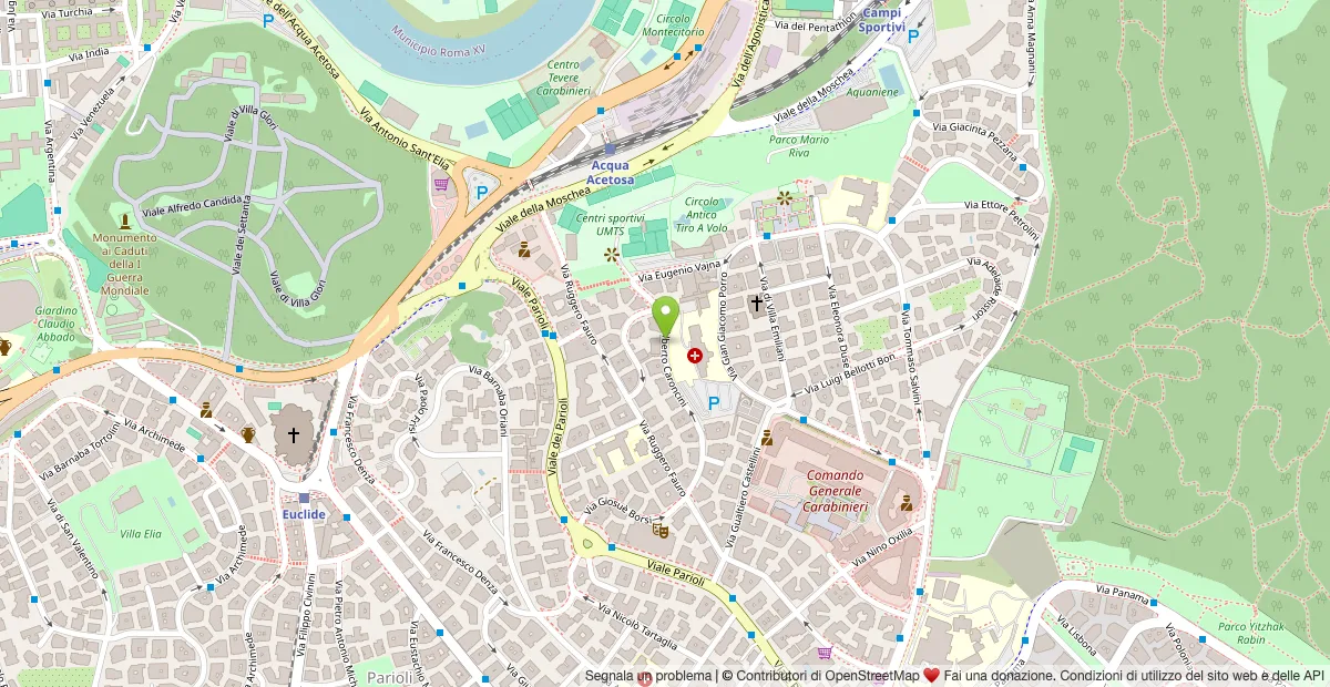 Mappa illustrata della zona dello studio in Via Alberto Caroncini 58, Roma
